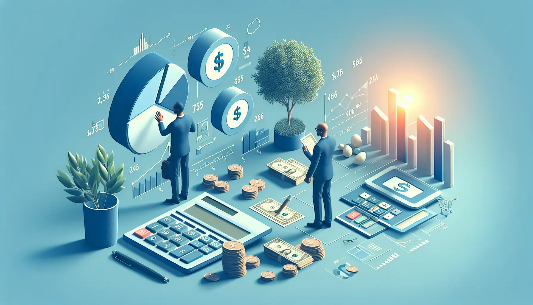 Giovane professionista che lavora su un laptop con grafici finanziari sullo schermo, simboleggiando la gestione del debito e il risparmio.