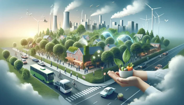 Una famiglia impegnata in attività sostenibili all'aperto, come la raccolta di rifiuti e la piantumazione di alberi.