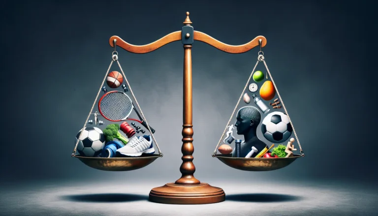 Un atleta che pratica mindfulness in un ambiente naturale, rappresentando l'importanza della salute mentale nello sport.