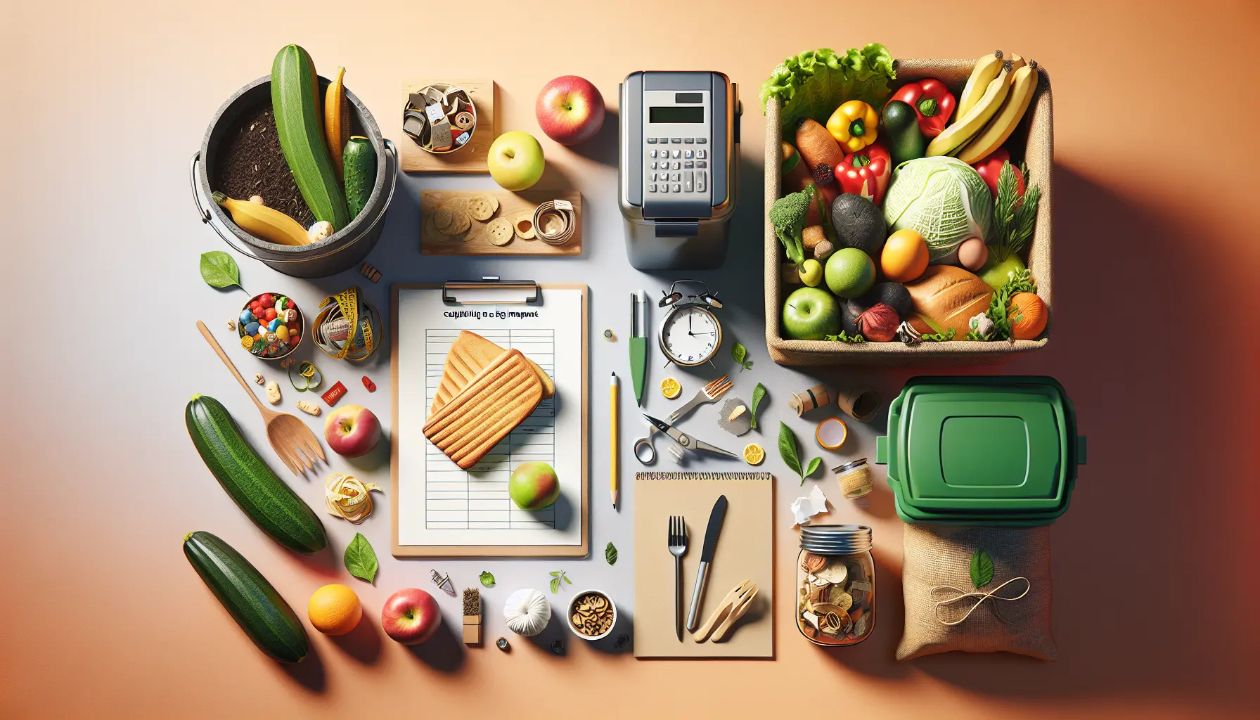 Un mercato alimentare con cibo fresco e prodotti locali, simbolo di una comunità sostenibile