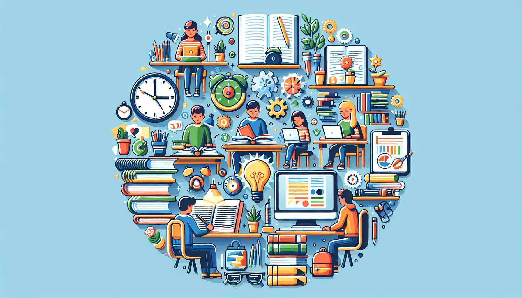 Studente concentrato mentre studia in un ambiente tranquillo e ordinato