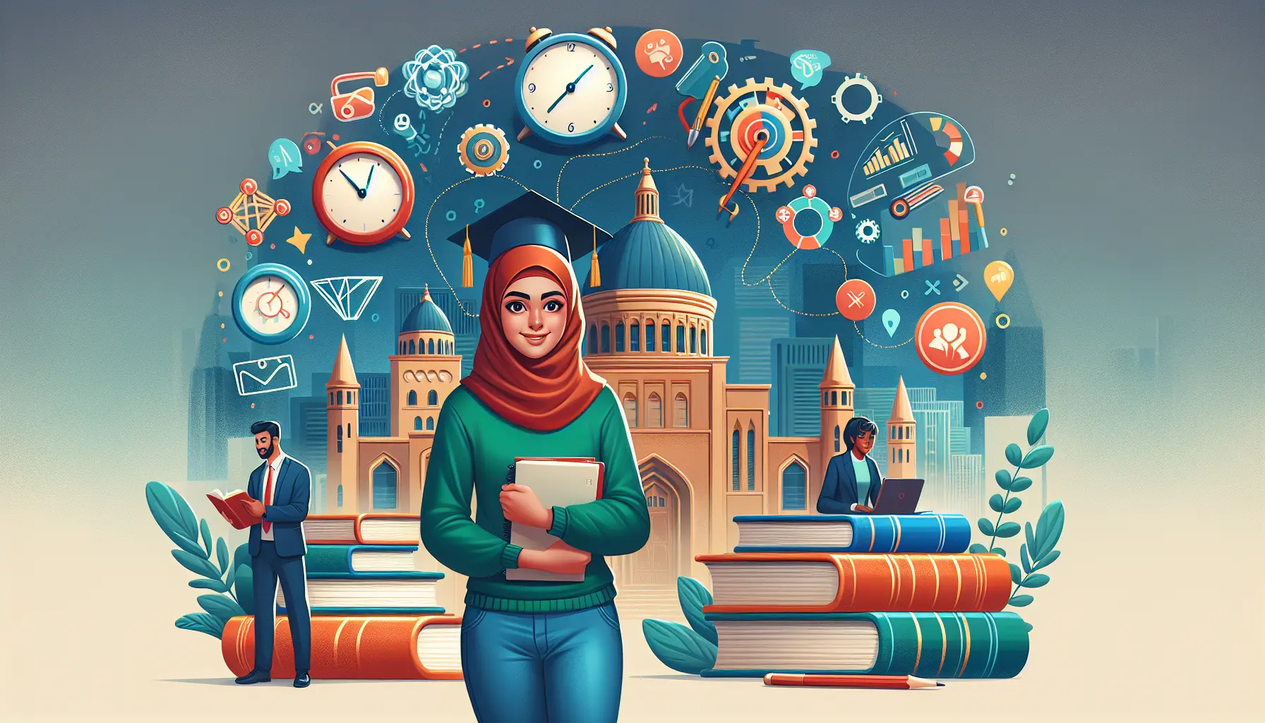 Studente universitario che utilizza strumenti educativi per il suo percorso di studi