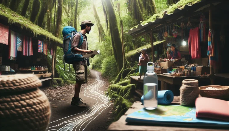 Viaggiatori che esplorano un mercato locale in modo responsabile