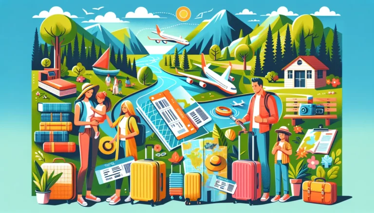 Famiglia in viaggio nella natura, esplorando sentieri e paesaggi mozzafiato.