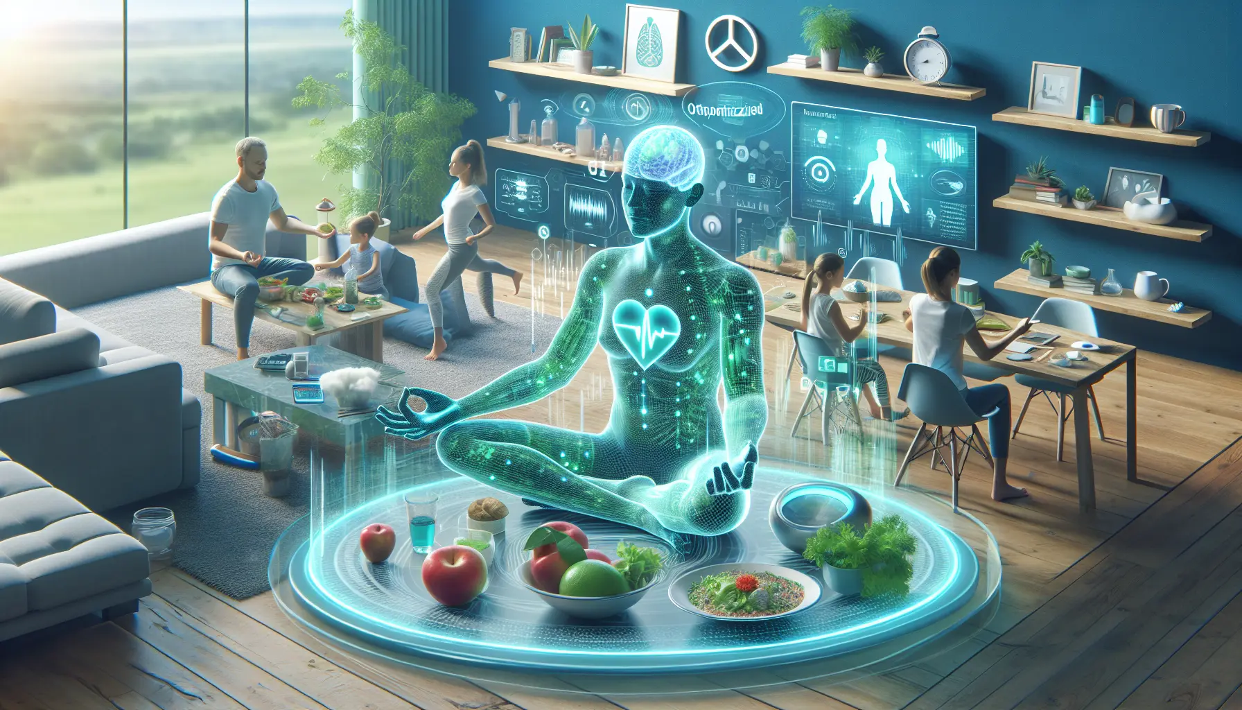 Una famiglia felice che pratica attività all'aperto insieme, simbolo di salute e benessere.