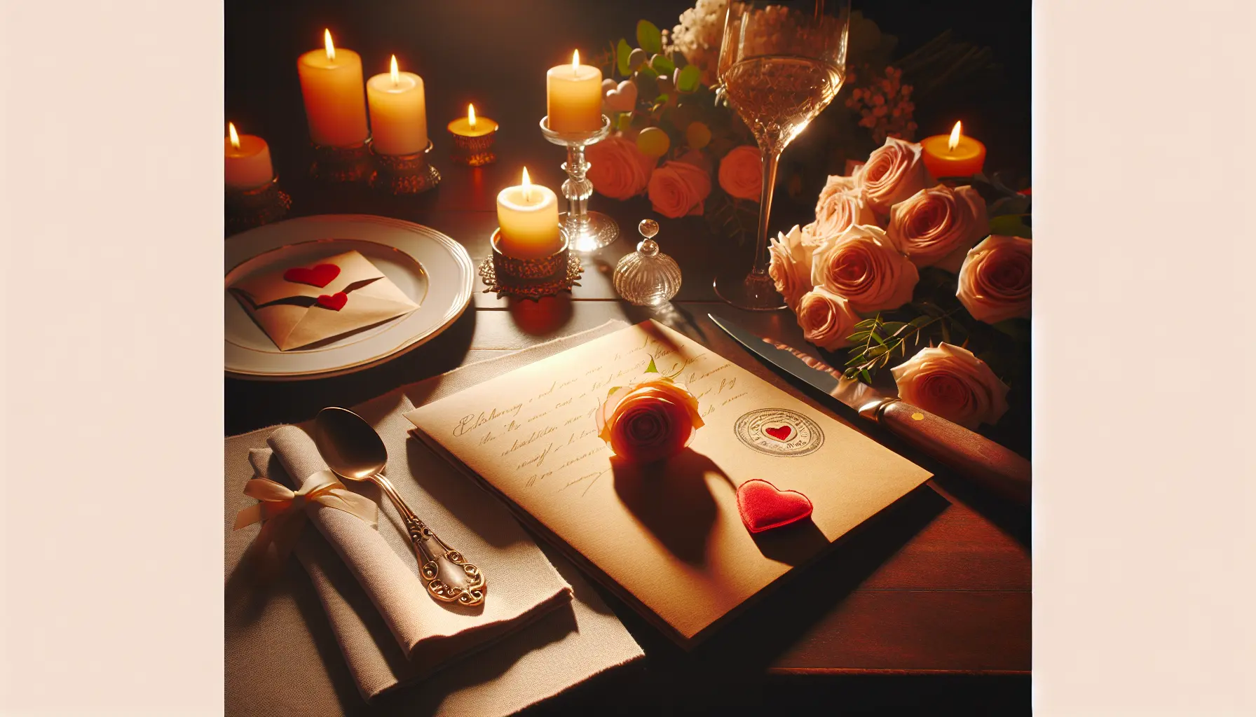 Coppia innamorata che celebra San Valentino con una cena romantica a lume di candela
