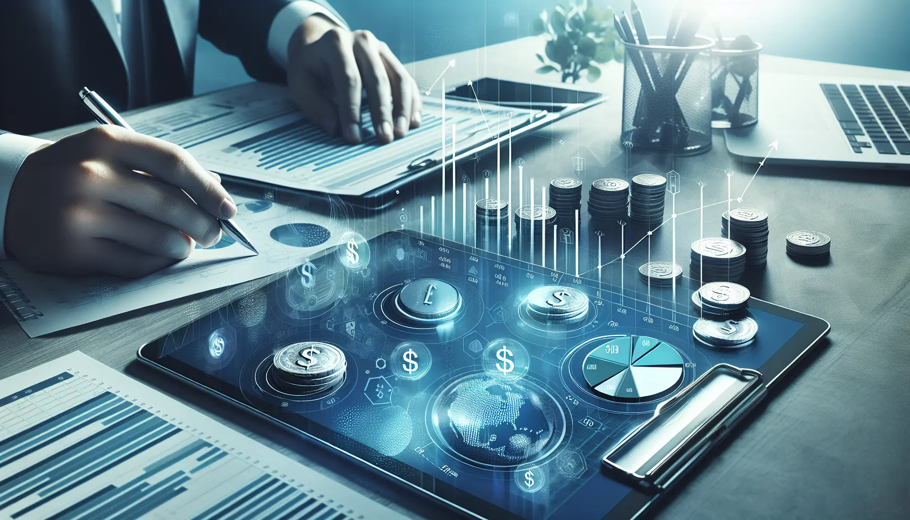 Professionista che pianifica la propria libertà finanziaria con grafici e appunti