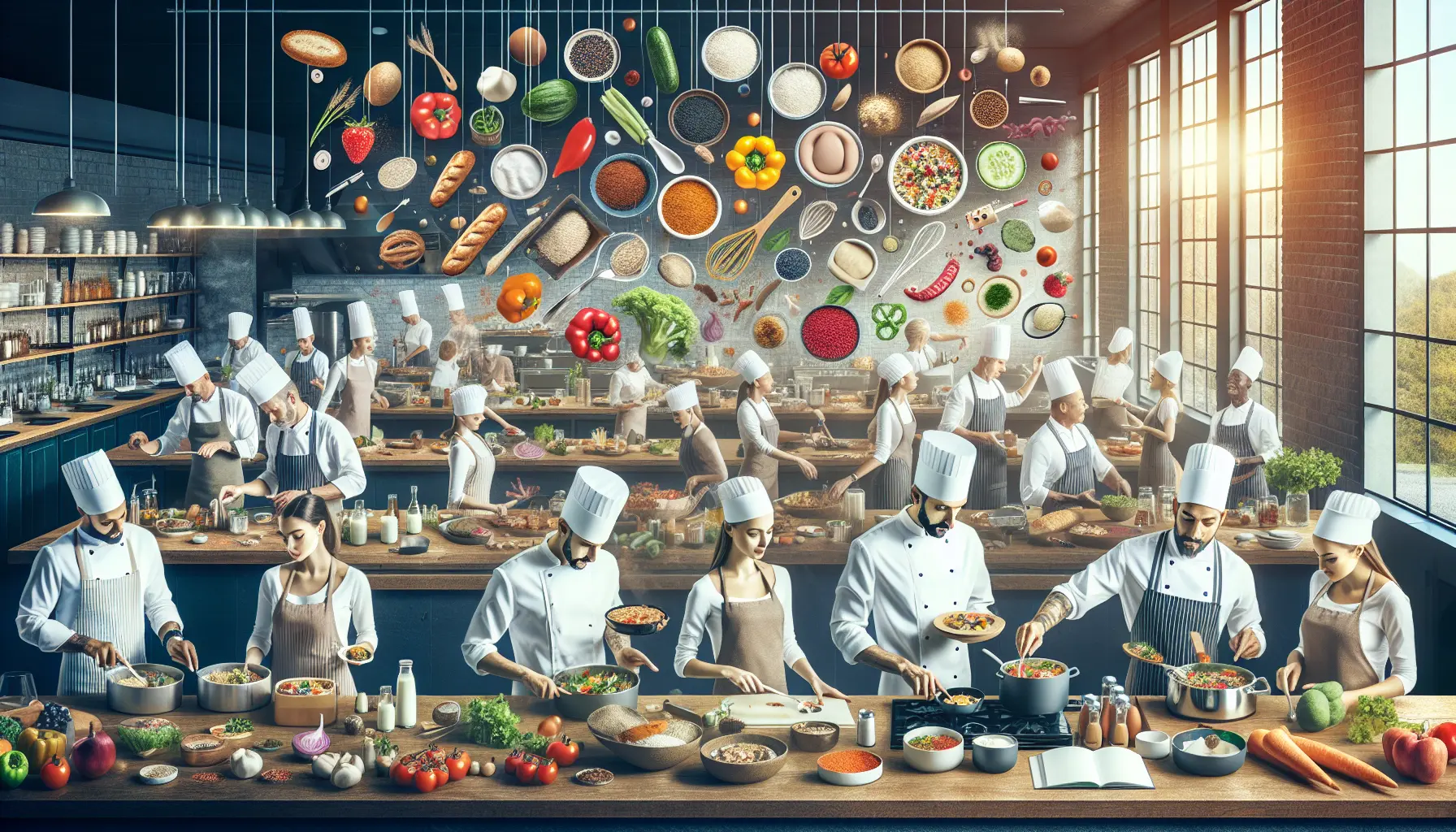 Un piatto gourmet preparato con ingredienti freschi e alternativi, rappresentando la cucina inclusiva.