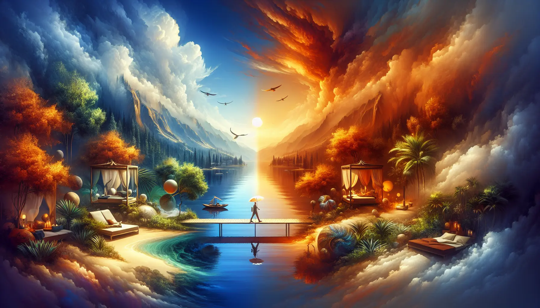 Un giovane avventuriero che esplora una montagna mentre si gode un momento di relax in natura.