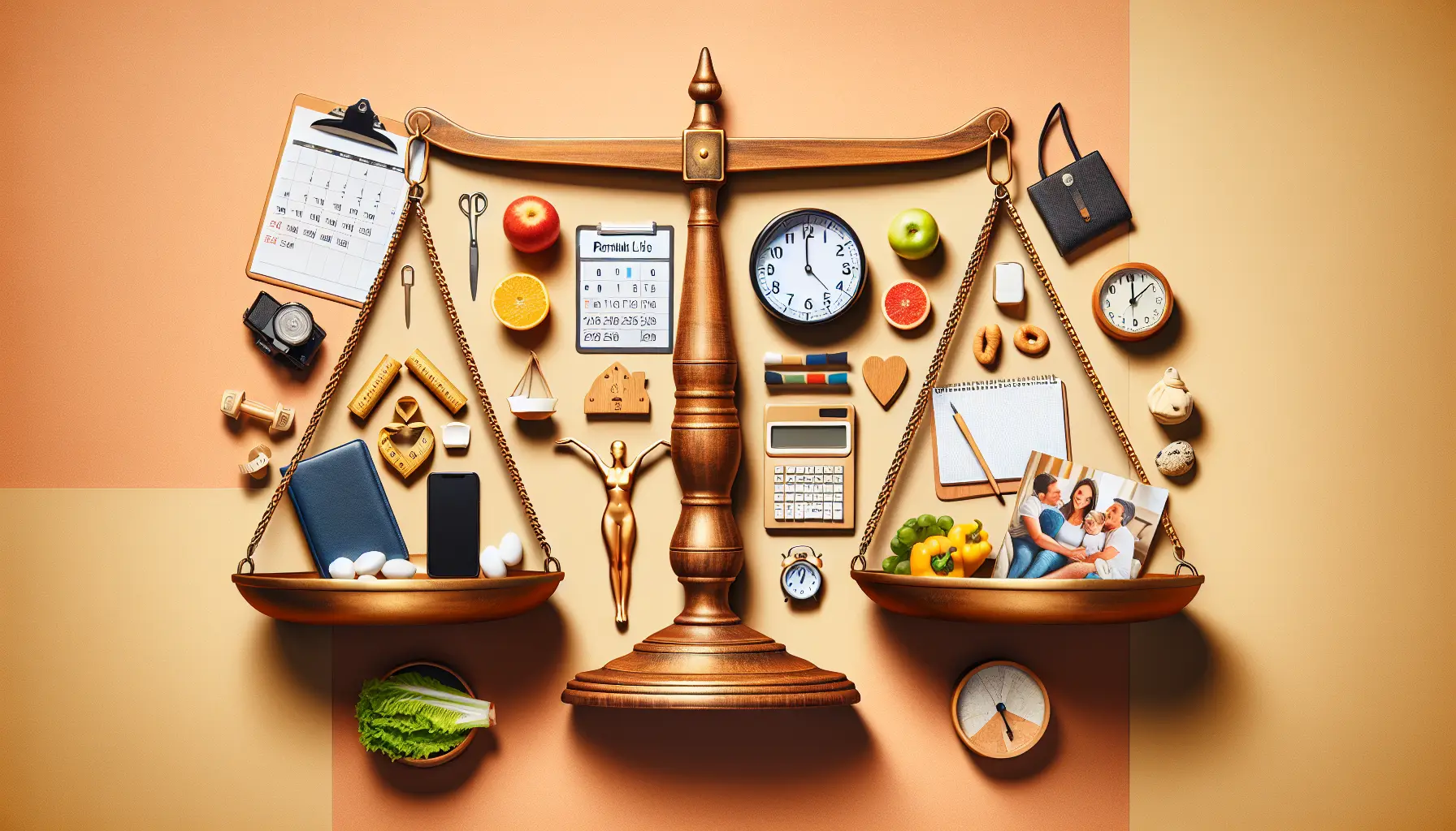 Un'immagine che rappresenta l'equilibrio tra lavoro e vita privata, con una persona che lavora al computer e un'altra che si rilassa in un ambiente naturale.