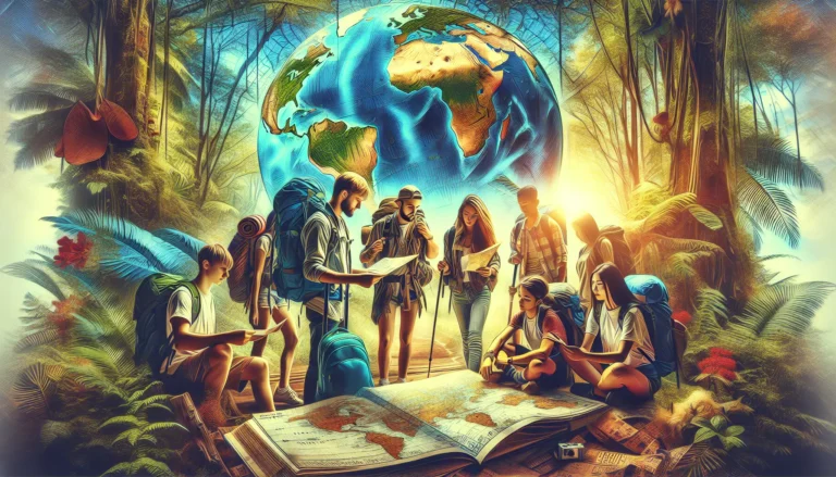 Un sentiero immerso nella natura, circondato da alberi e montagne, ideale per escursioni e avventure all'aperto.