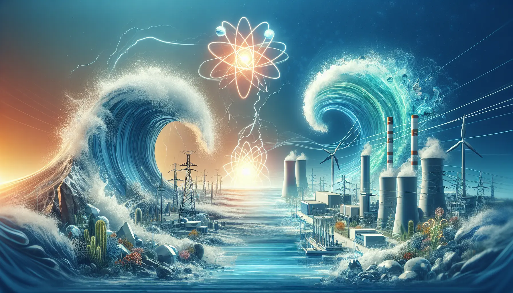 Rappresentazione grafica delle energie rinnovabili, inclusa l'energia oceanica e la fusione nucleare