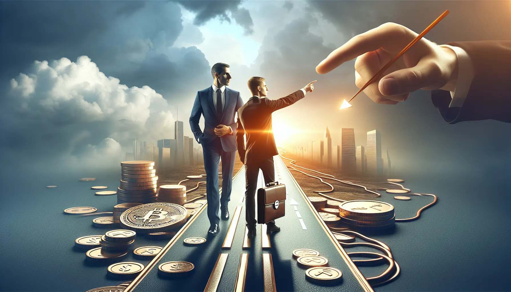 Un giovane professionista discute strategie finanziarie con un consulente esperto in un ambiente accogliente.