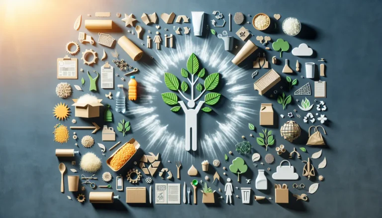 Imballaggi biodegradabili sostenibili in un mercato ecologico