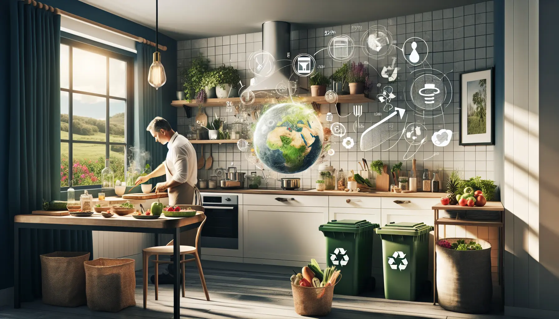 Un piatto di insalata fresca con ingredienti locali e colorati, rappresentante la cucina sostenibile.