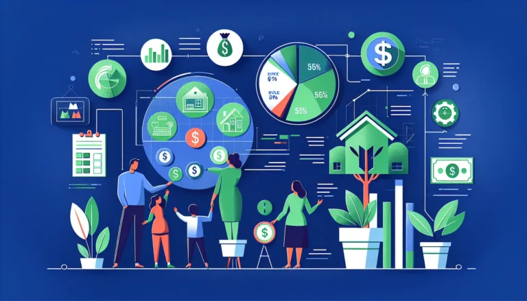 Famiglia che discute di finanze e investimenti attorno a un tavolo