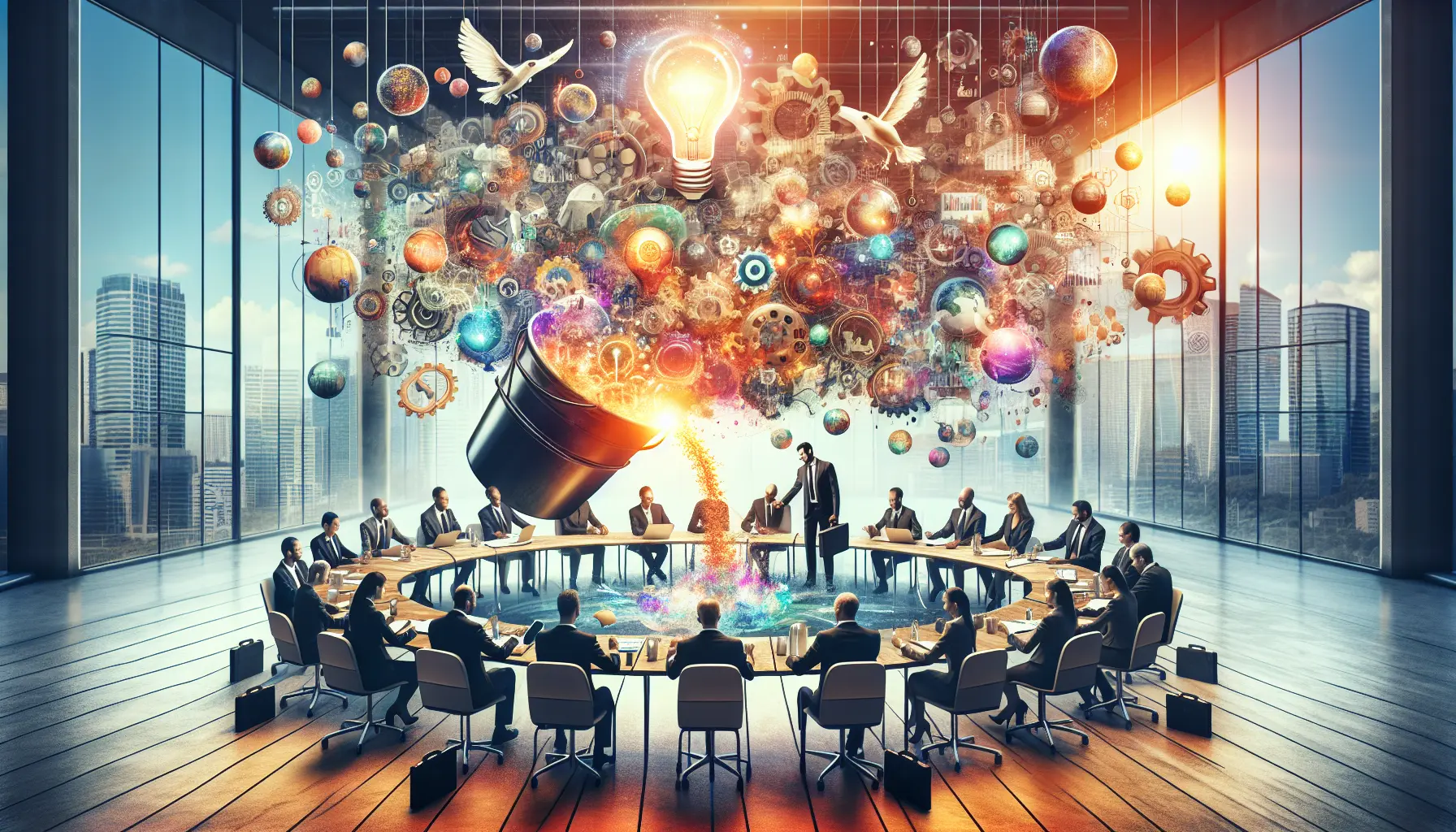 Un gruppo di professionisti che collabora a un progetto tecnologico innovativo