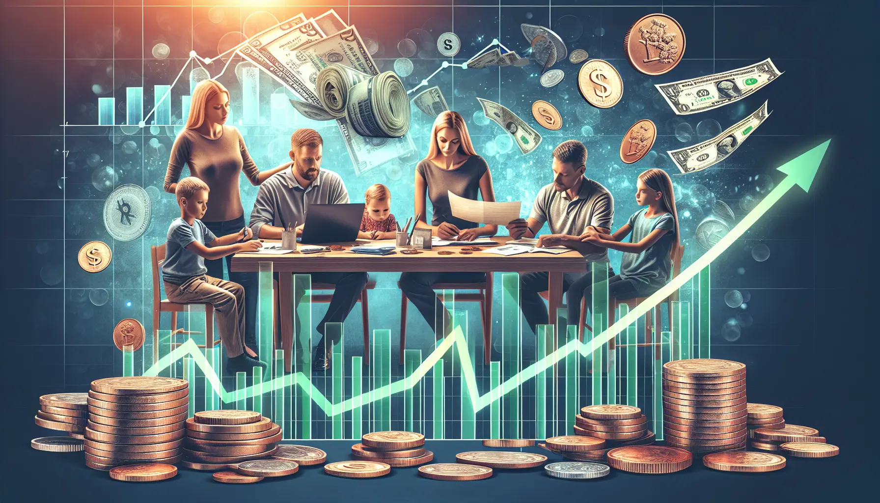 Rappresentazione della gig economy con persone che lavorano da remoto e gestiscono le proprie finanze