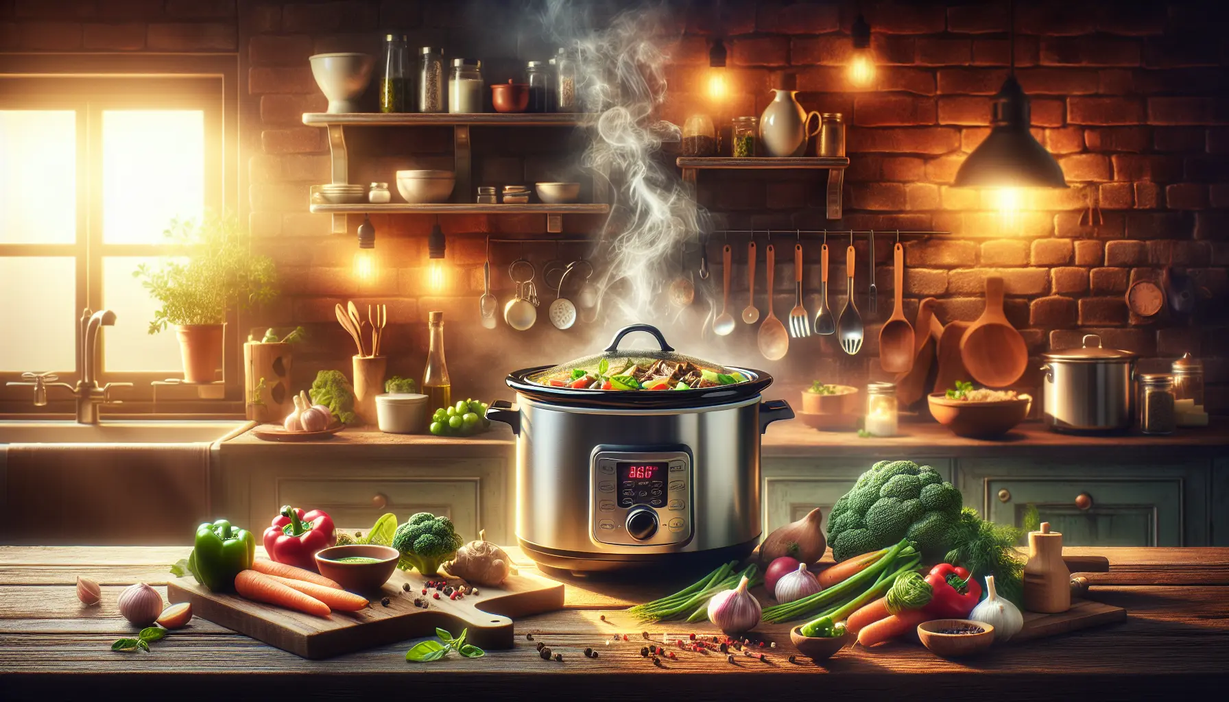 Un piatto gourmet preparato con la tecnica della cottura a bassa temperatura, con ingredienti freschi e colorati disposti artisticamente.