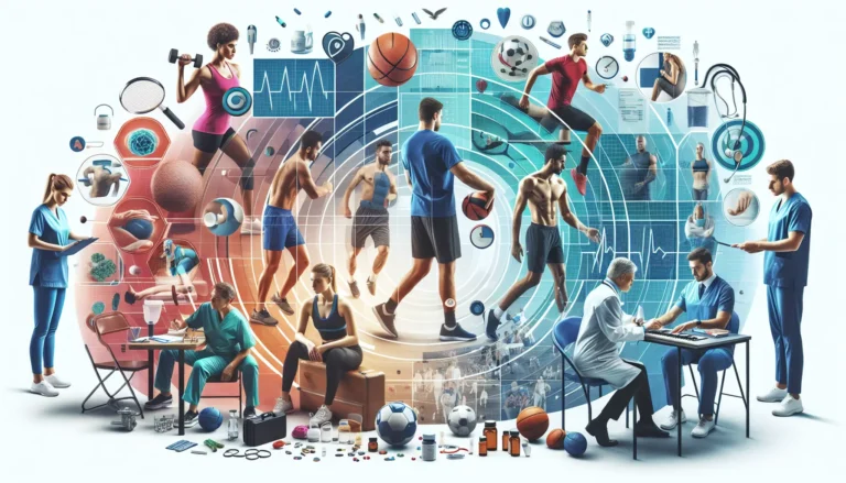 Un gruppo di sportivi amatoriali durante un controllo medico, sorridenti e motivati.