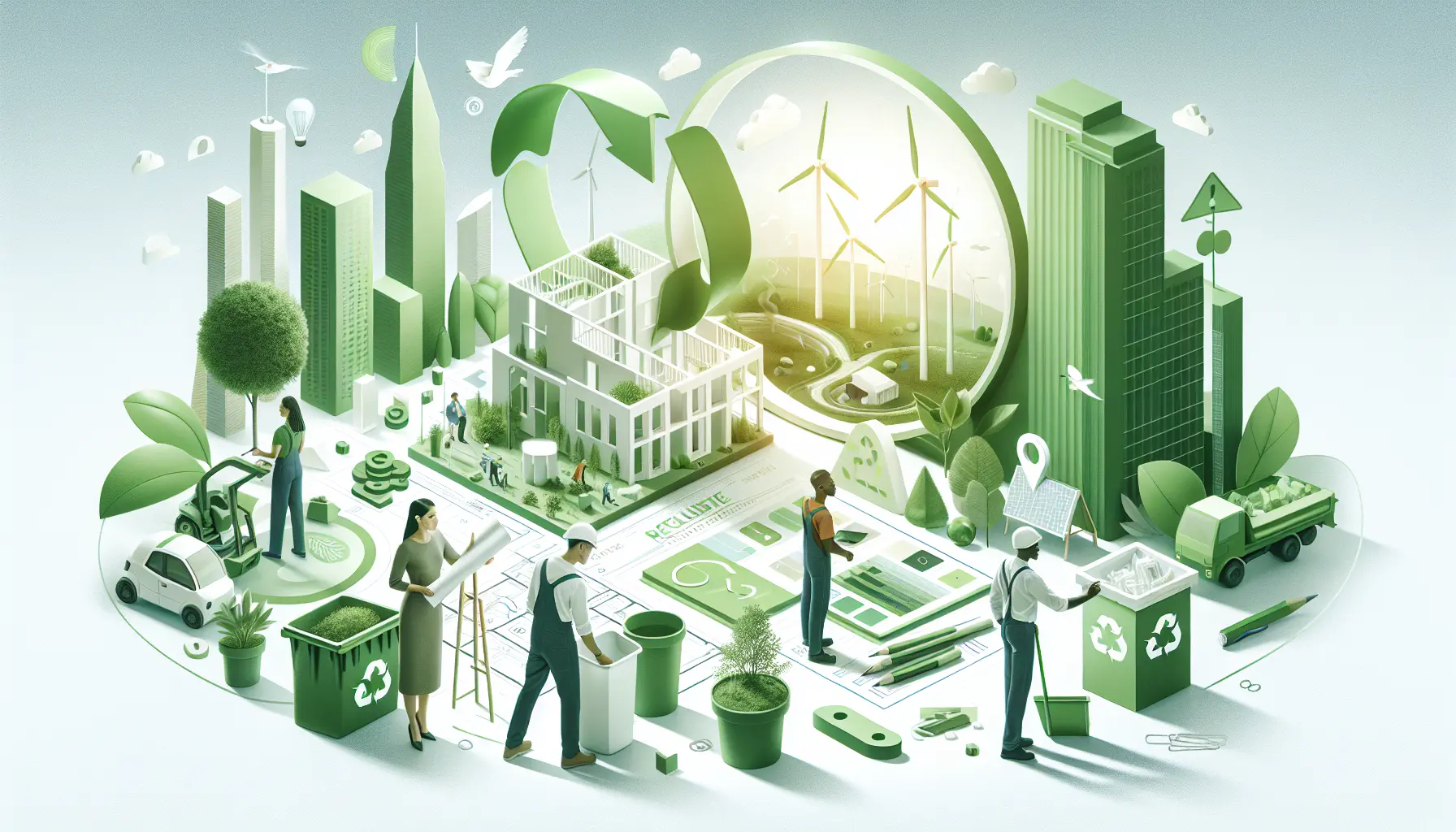Un edificio in bioedilizia circondato da natura, con materiali sostenibili e un design innovativo.