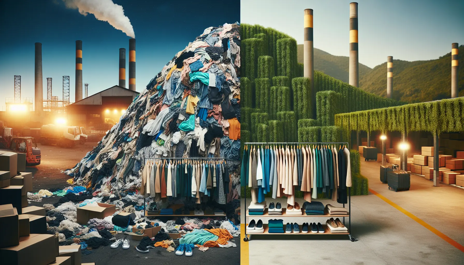 Una giovane attivista che esplora abbigliamento sostenibile in un negozio di moda eco-friendly.