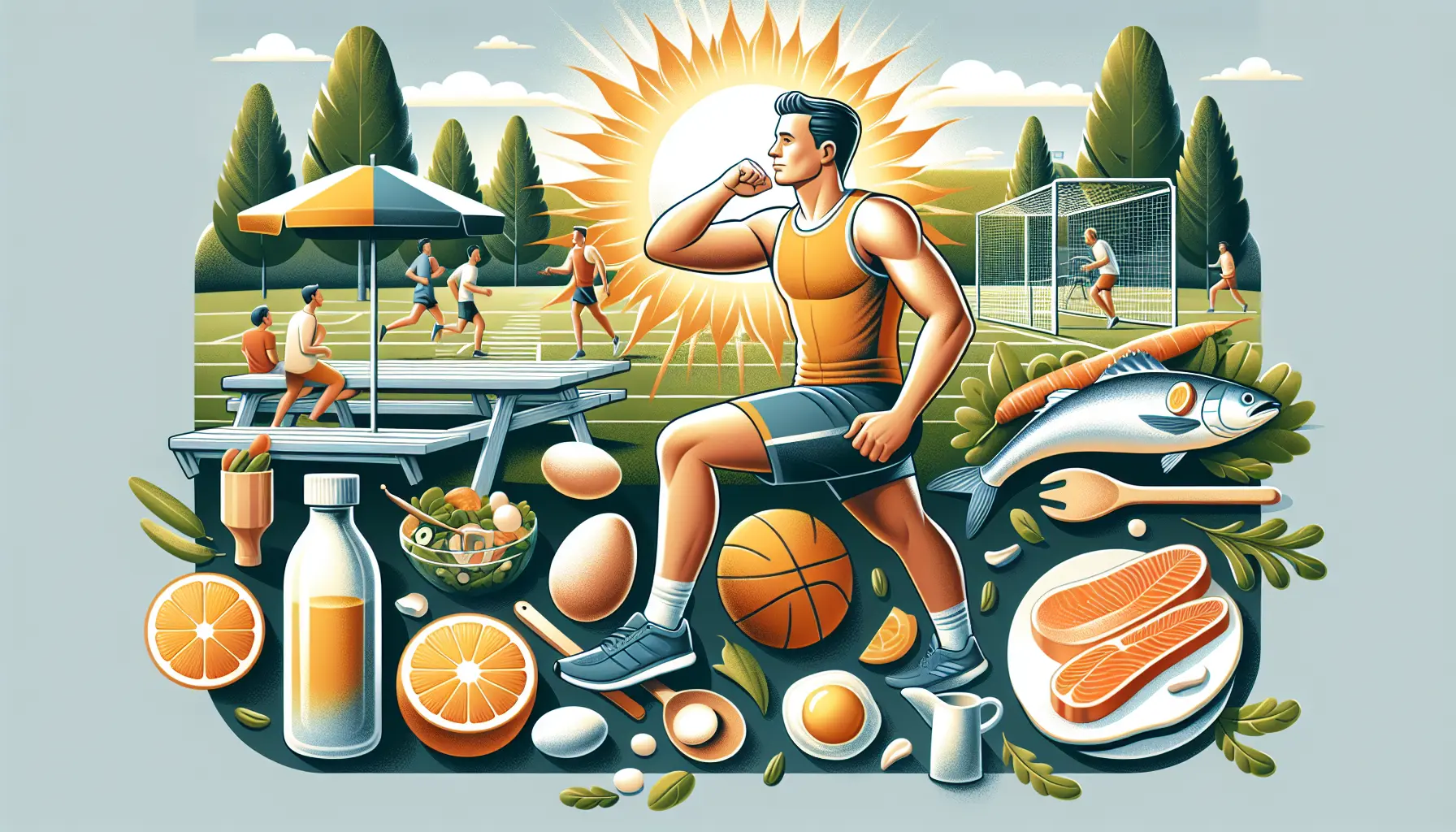 Un atleta che si allena all'aperto sotto il sole, simbolo di salute e benessere.