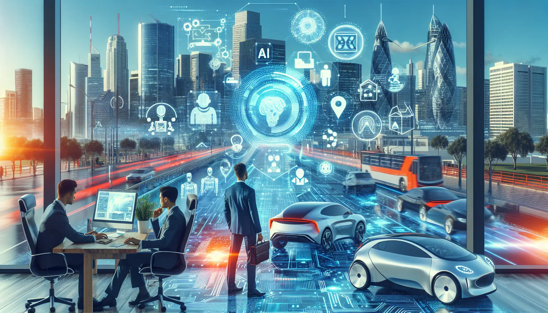 Un'immagine rappresentativa dell'intelligenza artificiale in azione, che mostra dispositivi smart e automazione domestica.