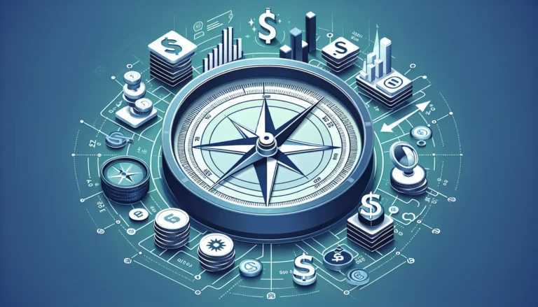 Un grafico che mostra l'andamento dei trend economici con un imprenditore che analizza i dati.