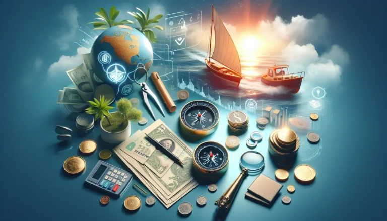 Una famiglia felice che pianifica il proprio futuro finanziario insieme, circondata da documenti e strumenti di pianificazione.