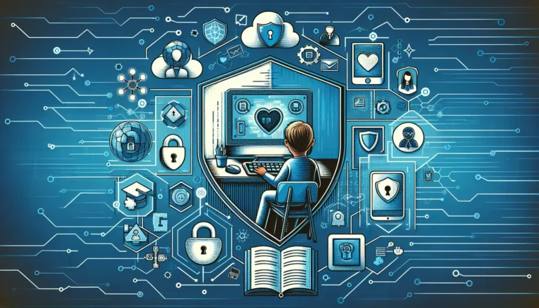 Un genitore che controlla il dispositivo di un bambino per garantire la sicurezza online