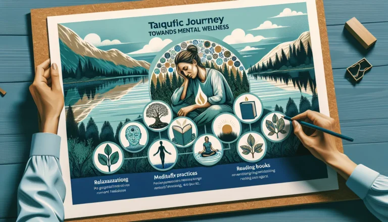 Una persona che medita in un ambiente naturale, circondata da piante verdi e fiori colorati.