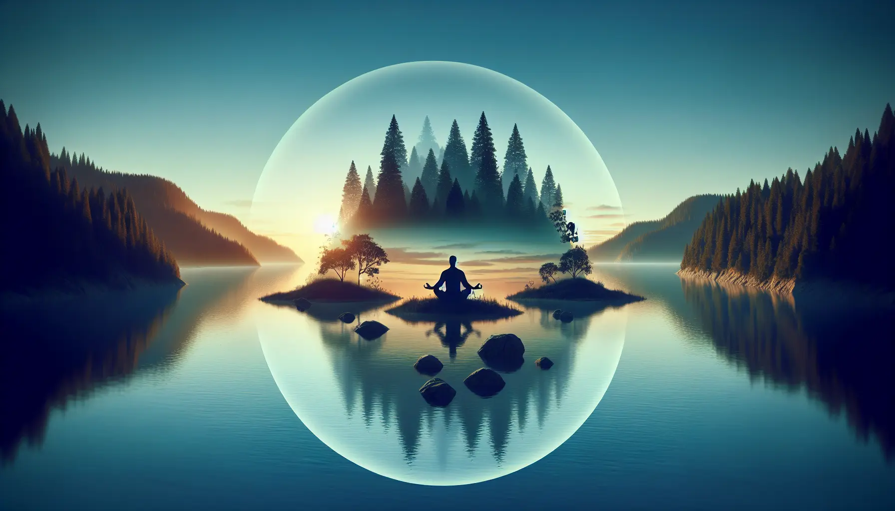 Una famiglia che pratica tecniche di grounding all'aperto, immersa nella natura.