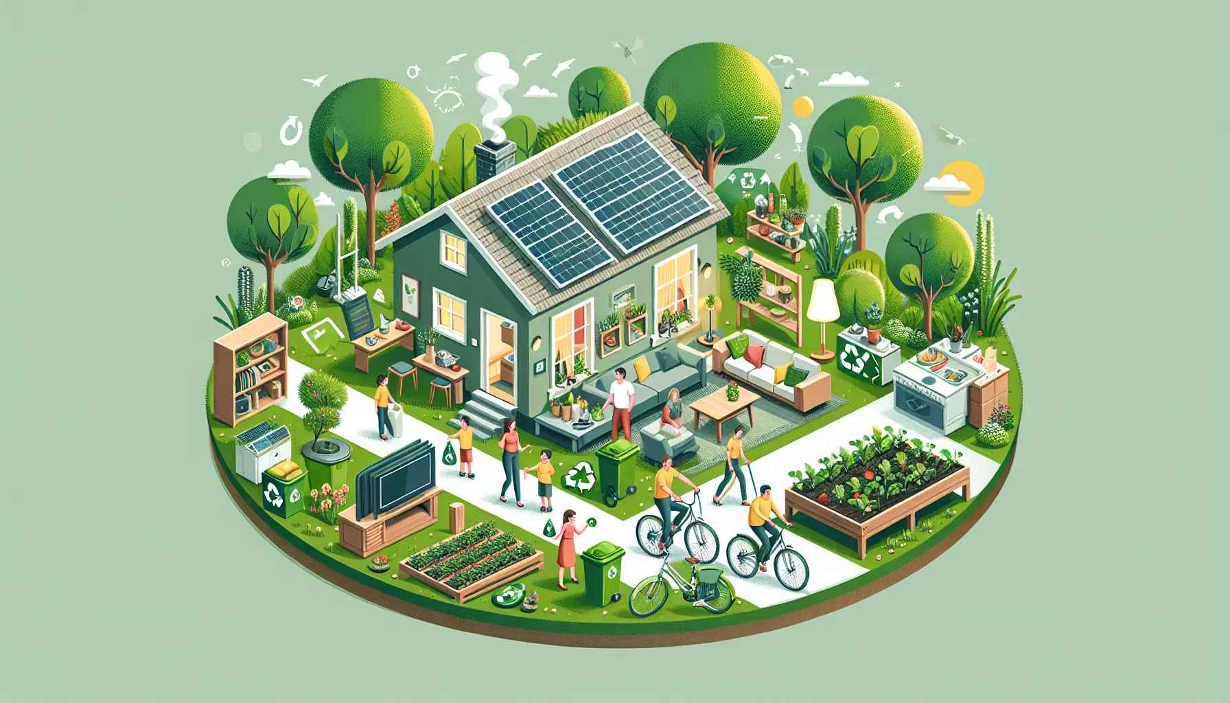 Famiglia che partecipa a un'attività di giardinaggio sostenibile