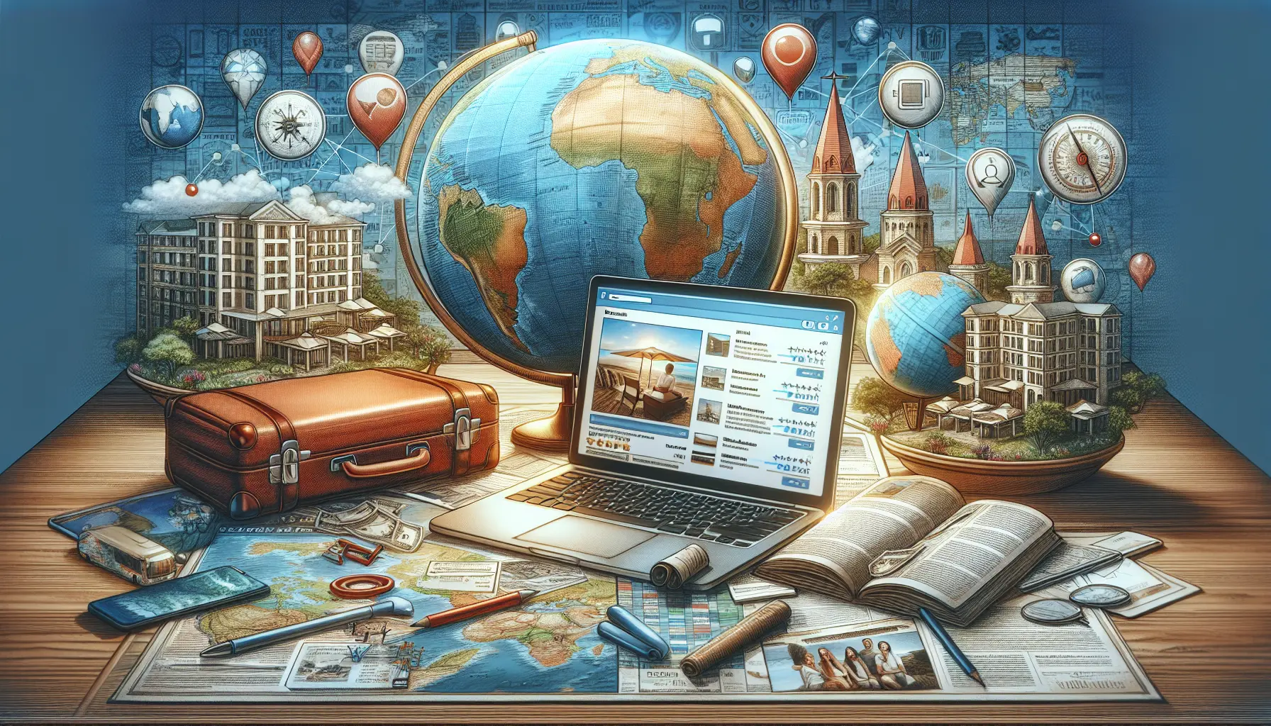 Interno di un hotel elegante con camere arredate con gusto e vista panoramica.