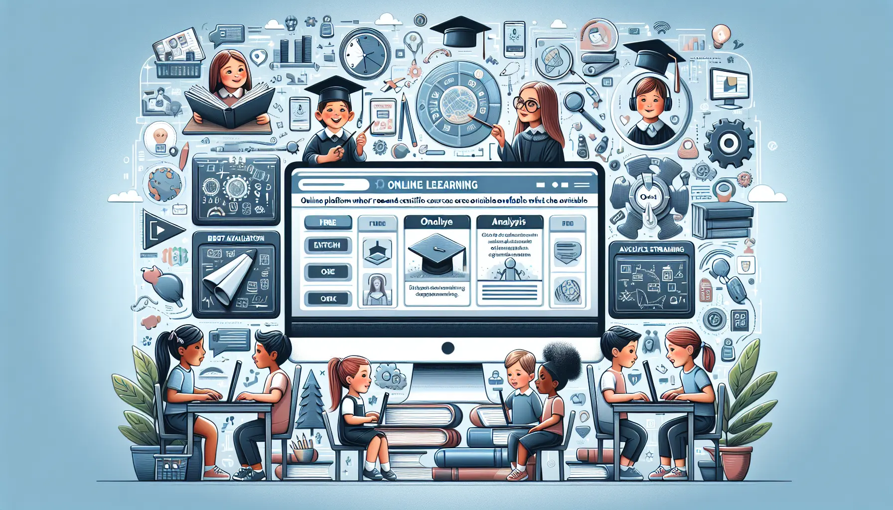 Un ragazzo che studia al computer, immerso in un corso online