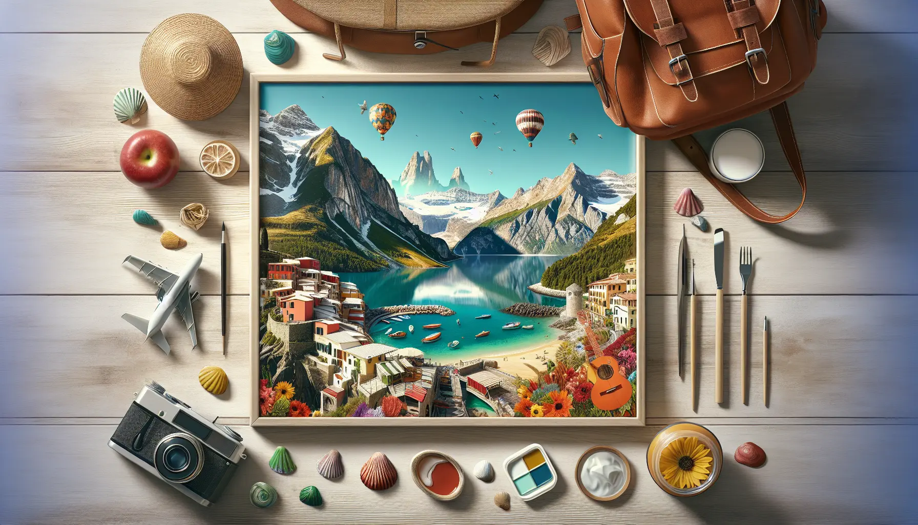 Panorama di una valle alpina con laghi turchesi e montagne sullo sfondo