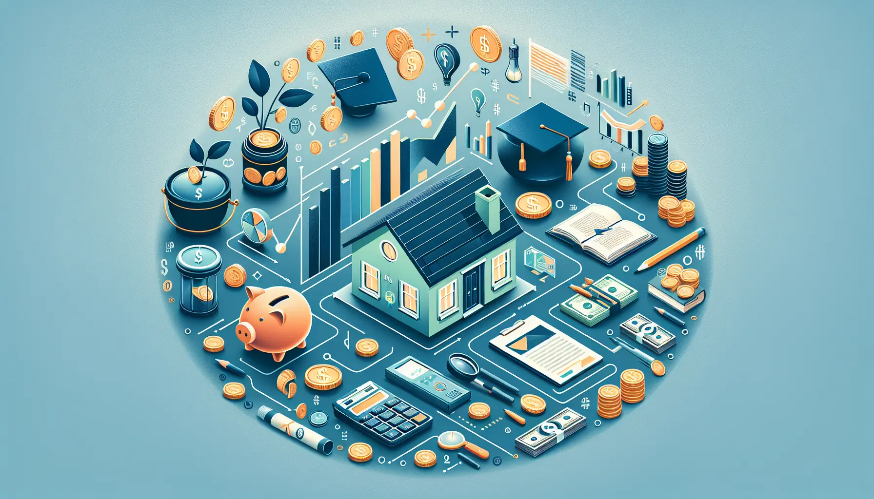 Una persona che pianifica il budget per l'acquisto di una casa e l'educazione dei figli