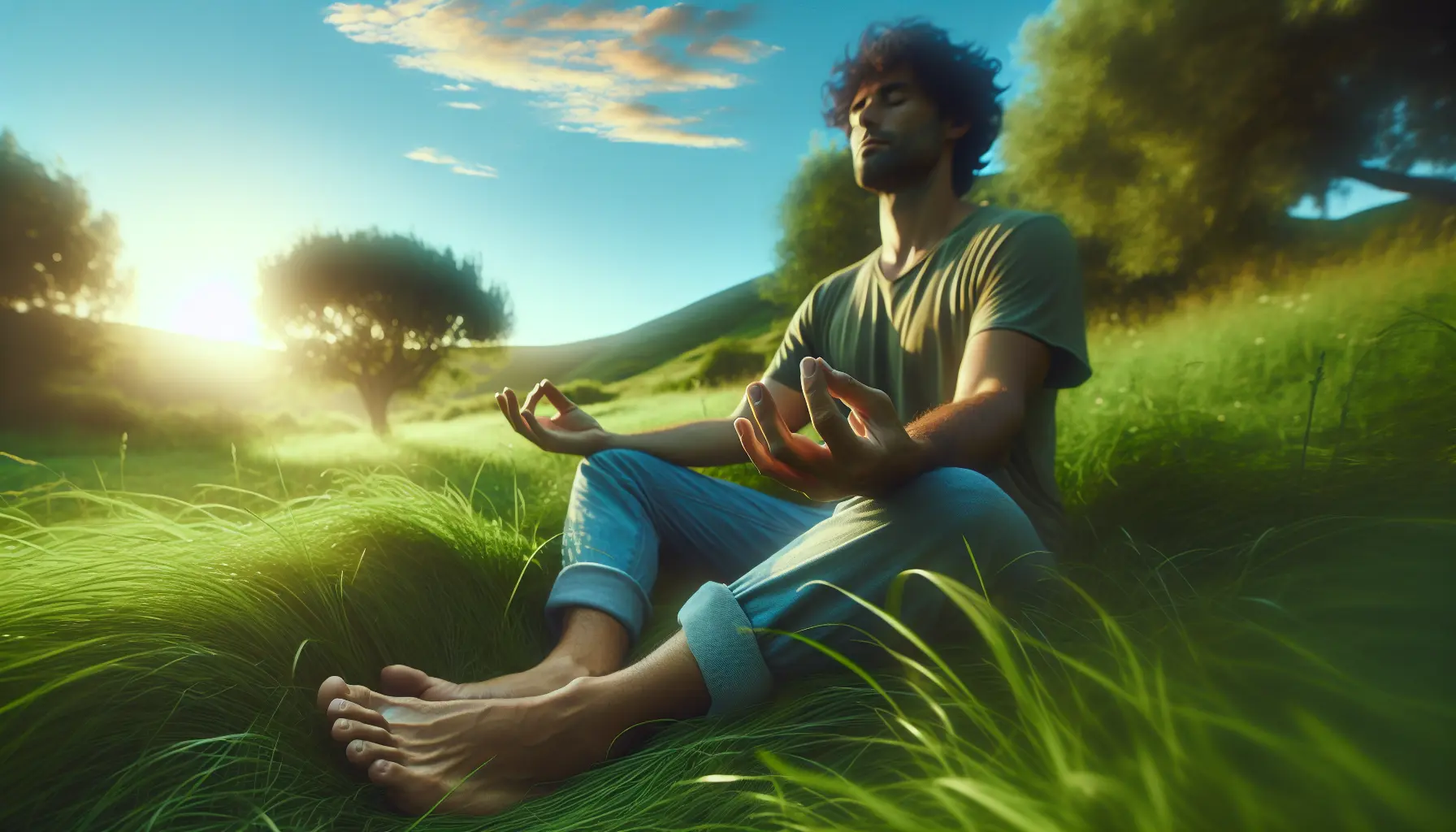 Persone che praticano tecniche di grounding in un ambiente naturale