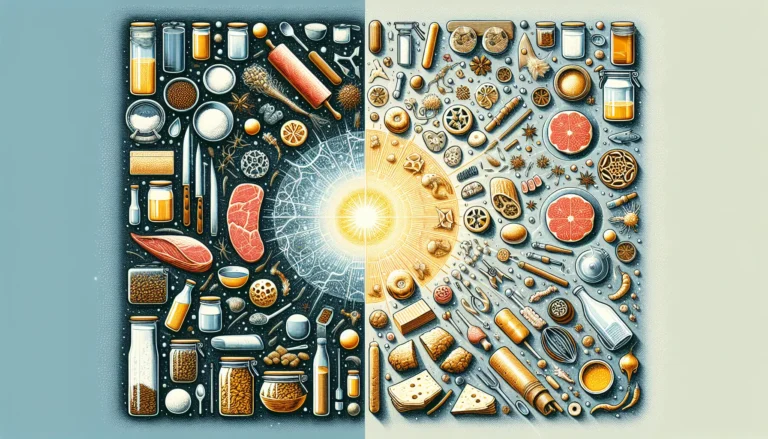 Varietà di alimenti conservati con metodi tradizionali e moderni