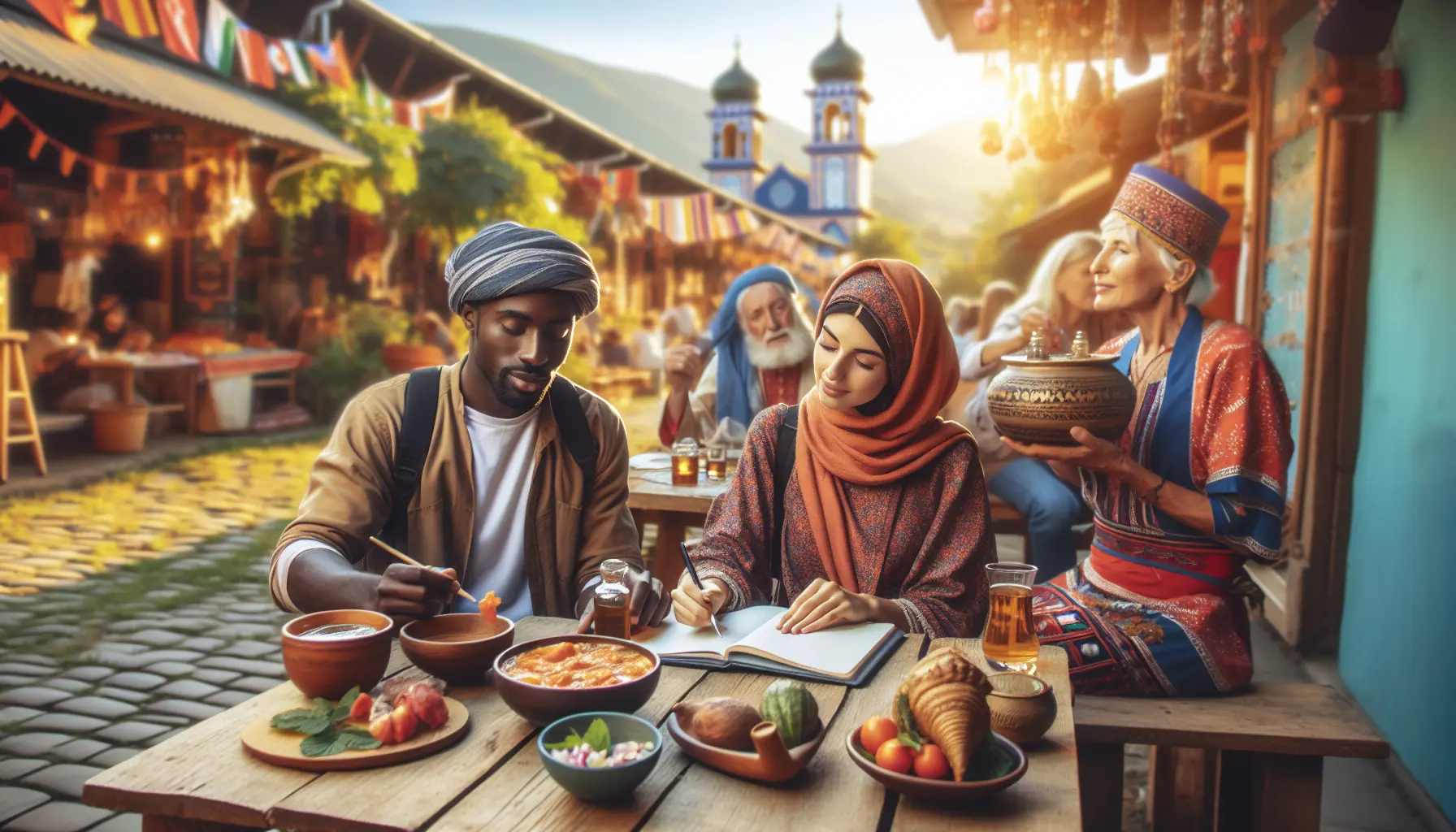 Viaggiatore che partecipa a un festival locale, immerso nella cultura e nelle tradizioni del luogo.