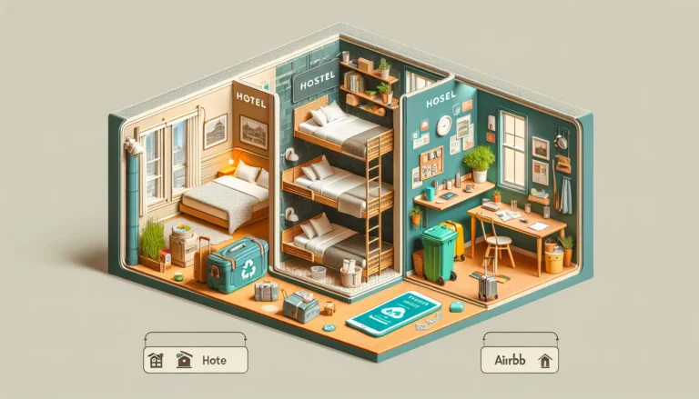 Studenti che esplorano diverse opzioni di alloggio durante un viaggio