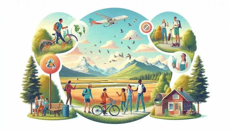 Un gruppo di viaggiatori che esplorano un mercato locale, interagendo con artigiani e acquistando prodotti locali.