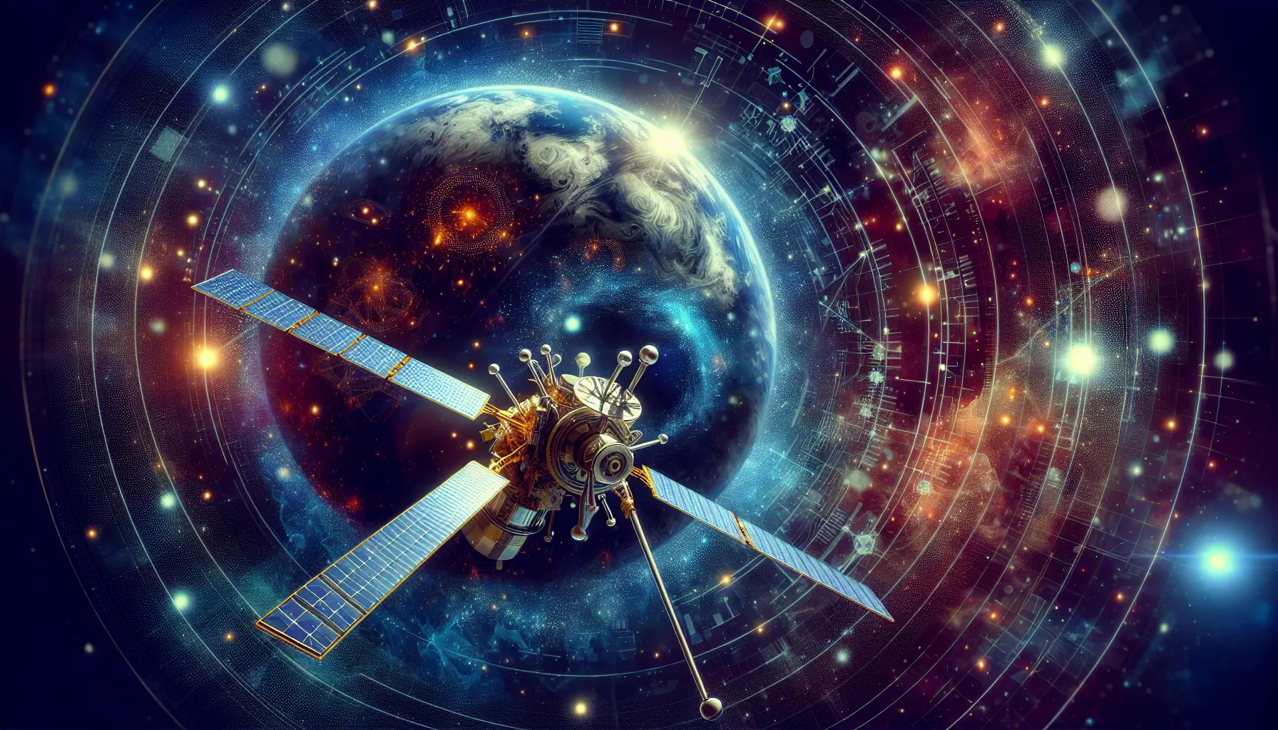 Un'immagine di un telescopio spaziale che osserva il cosmo, rappresentando l'esplorazione spaziale e le scoperte astronomiche.