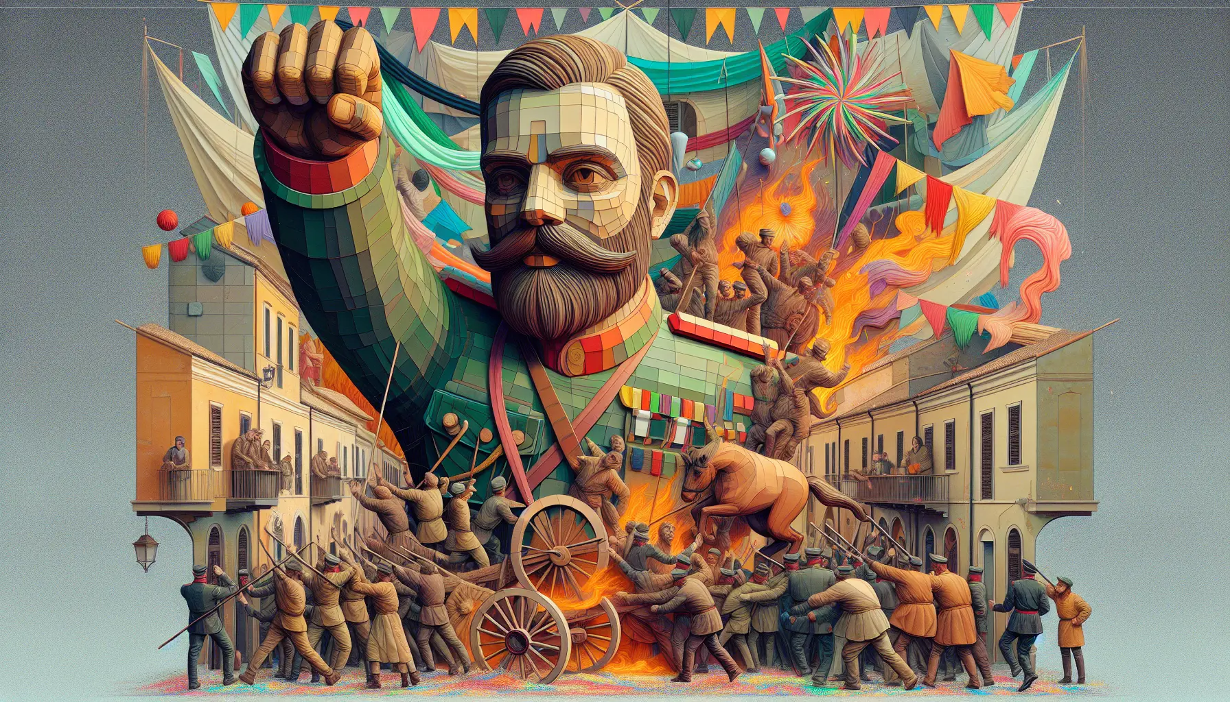 Carri allegorici e festeggiamenti durante il Carnevale di Frosinone