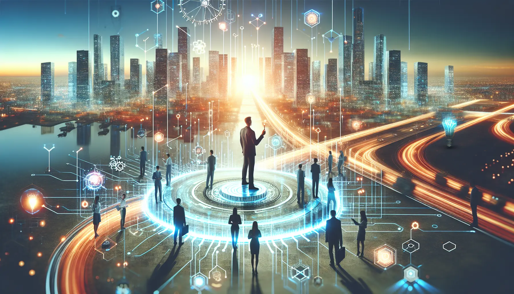 Rappresentazione visiva delle tecnologie emergenti che influenzano il lavoro e la vita quotidiana.