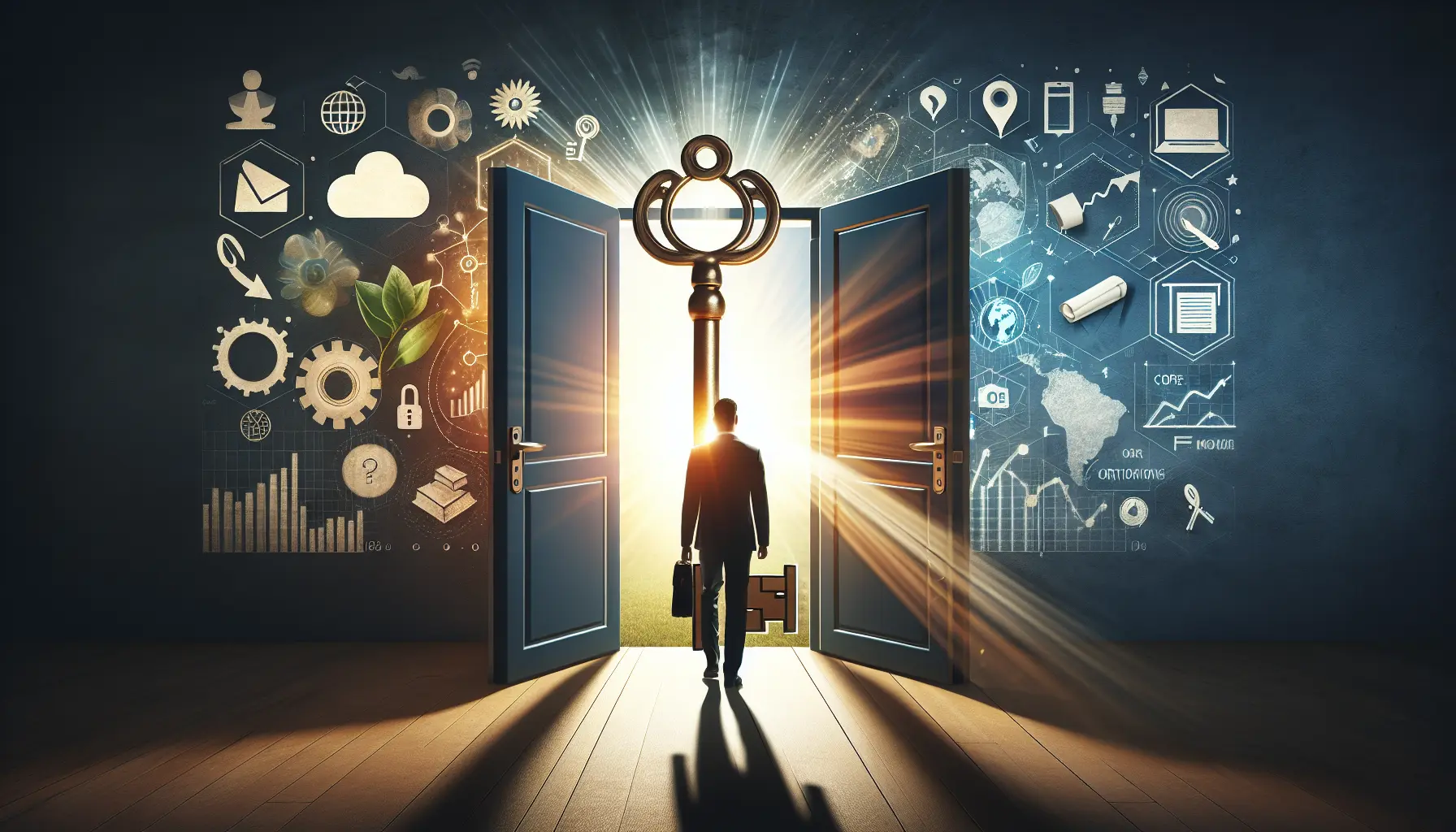 Un professionista che studia per una certificazione, circondato da libri e strumenti educativi moderni.