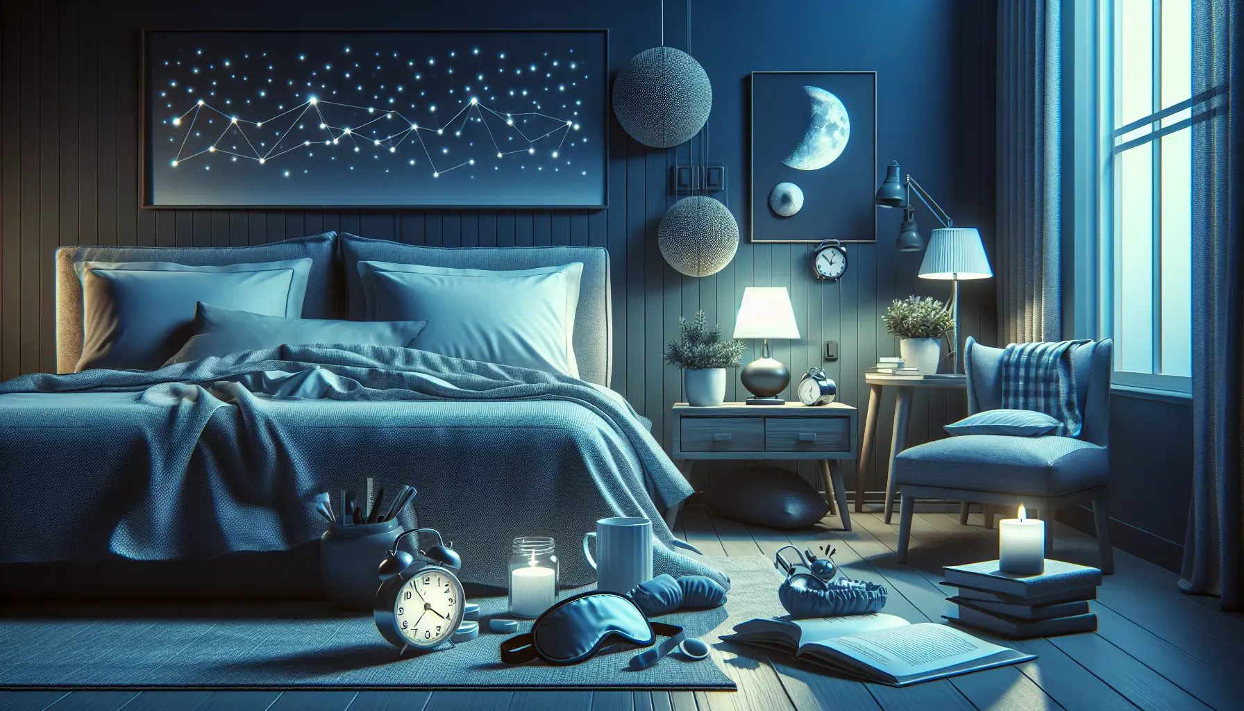 Una persona che dorme profondamente in un ambiente tranquillo e confortevole, con coperte morbide e una luce soffusa.