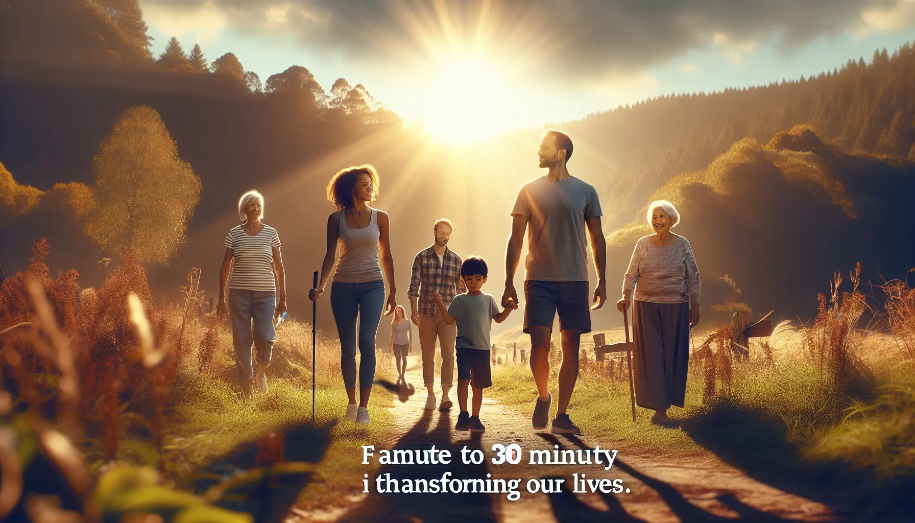 Una famiglia che cammina insieme in un parco, godendo della natura e del tempo trascorso insieme.