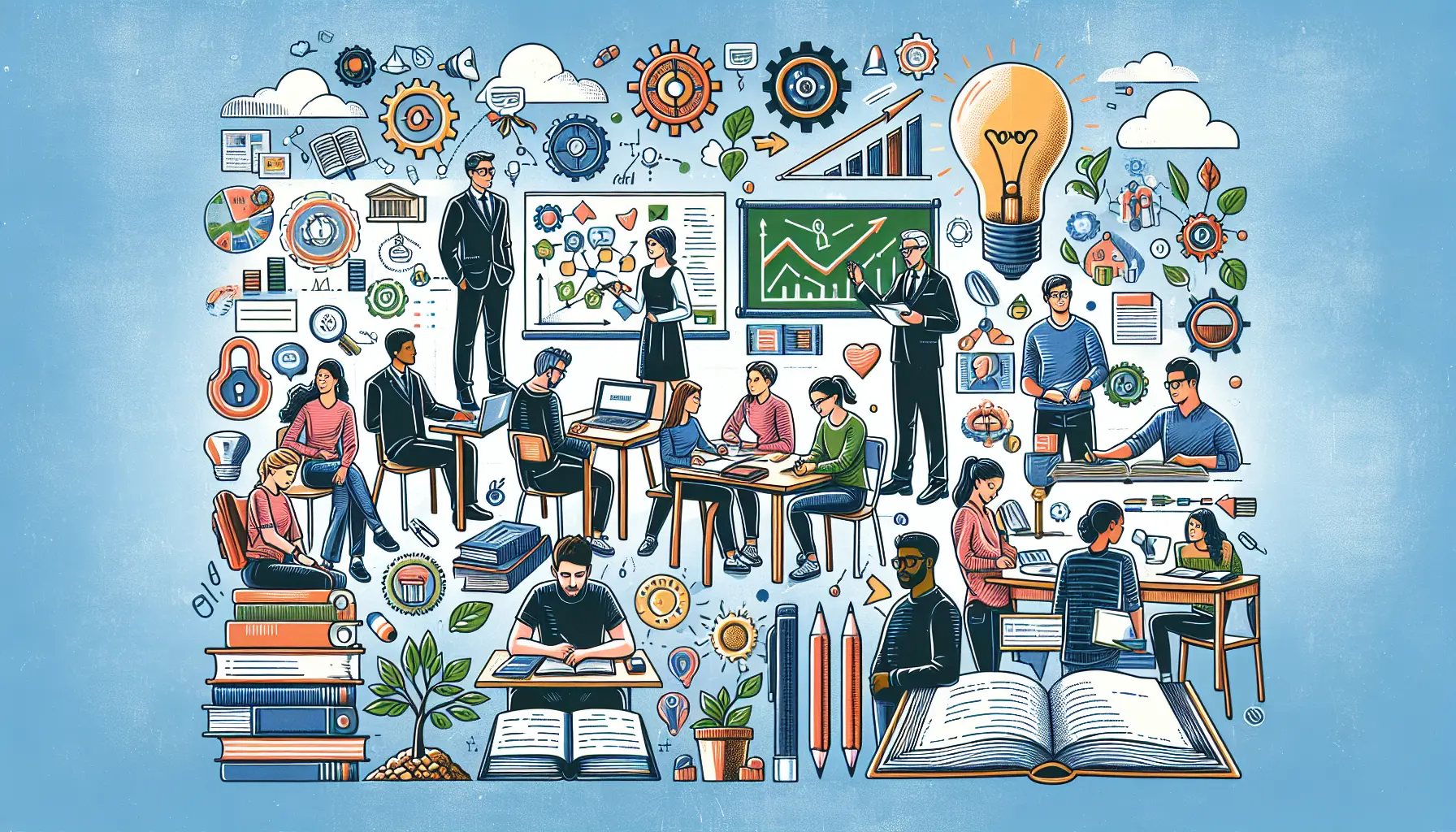 Studente universitario che studia in un ambiente tranquillo, circondato da libri e appunti, riflettendo sull'importanza della motivazione nell'apprendimento.